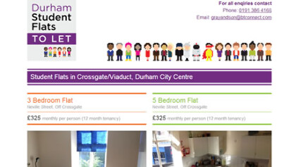 Screenshot: Durham Student Flats