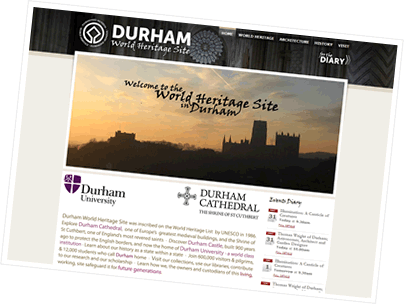 Screenshot of the Durham World Heritage Site website