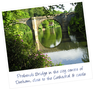 Prebends Bridge in the city centre of Durham, close to the Cathedral & castle